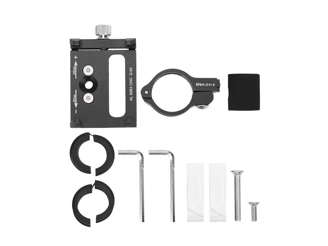Suporte De Celular De Ligação Em Liga De Alumínio G-85 Para Moto E Bicicleta Clip Navegação Preto