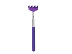 Rascador de espalda ajustable de acero inoxidable, portátil, retráctil, con agarre de goma para adultos.