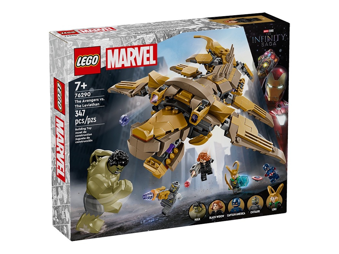 LEGO Marvel: Os Vingadores vs. Leviathan – Set com minifiguras de super-heróis, incluindo o Hulk (347 peças)