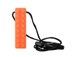 Collar Con Chupete Sensorial De Silicona Masticable Para Niños Con Autismo/tdah - Naranja