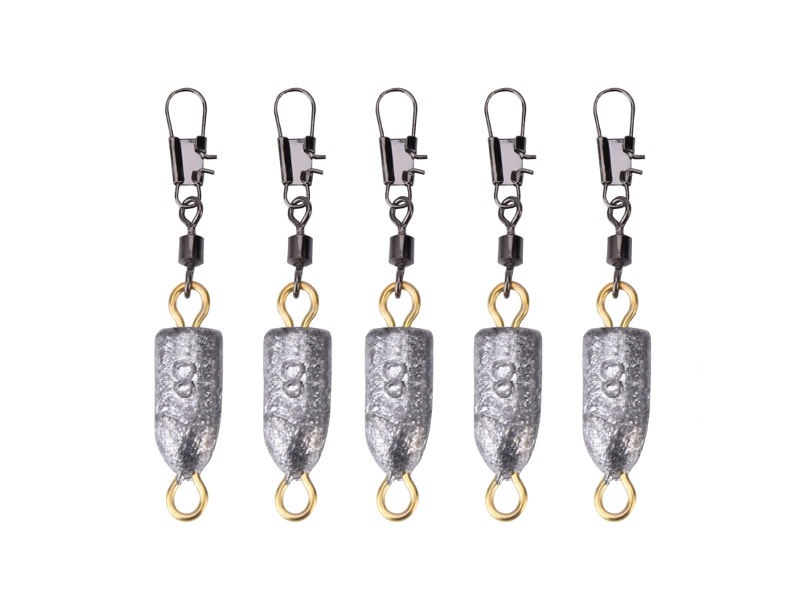 Danu26-5pcs/bolsa Plomo De Pesca En Forma De Bala Duradero Accesorios De Pesca (8g)