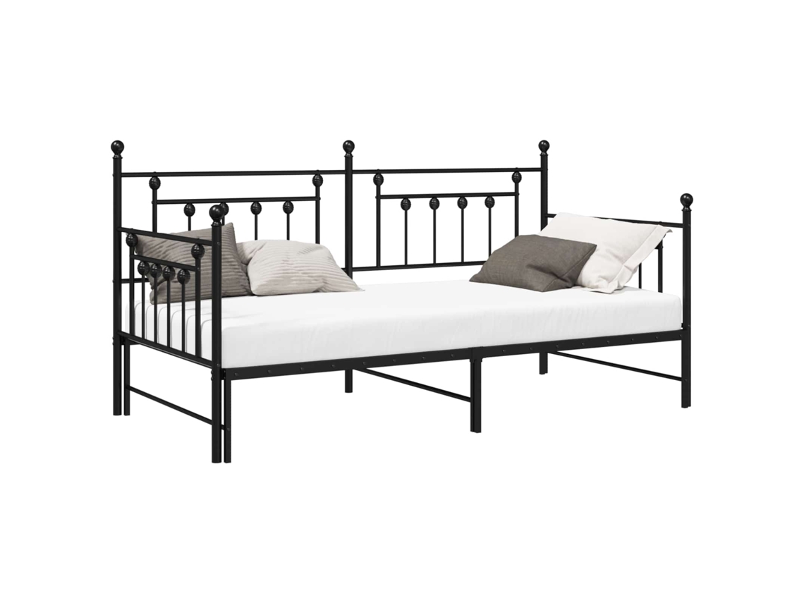 Maison Exclusive - Estructura De Cama De Día Negro 107 X 203 Cm Acero