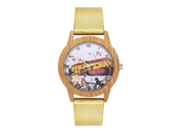 Reloj De Cuarzo Con Cinturón De Silicona Unisex Moda Pulsera Oro