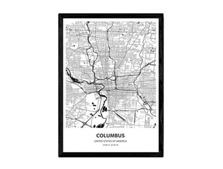 Poster NACNIC Mapa de Columbus USA (A3)