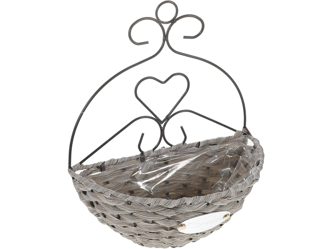 Cesta De Flores De Paja Tejida A Mano Para Colgar En La Pared, Cesta De Almacenamiento.