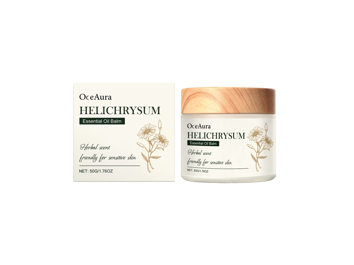 Crema hidratante de helicriso para piel seca y sensible.
