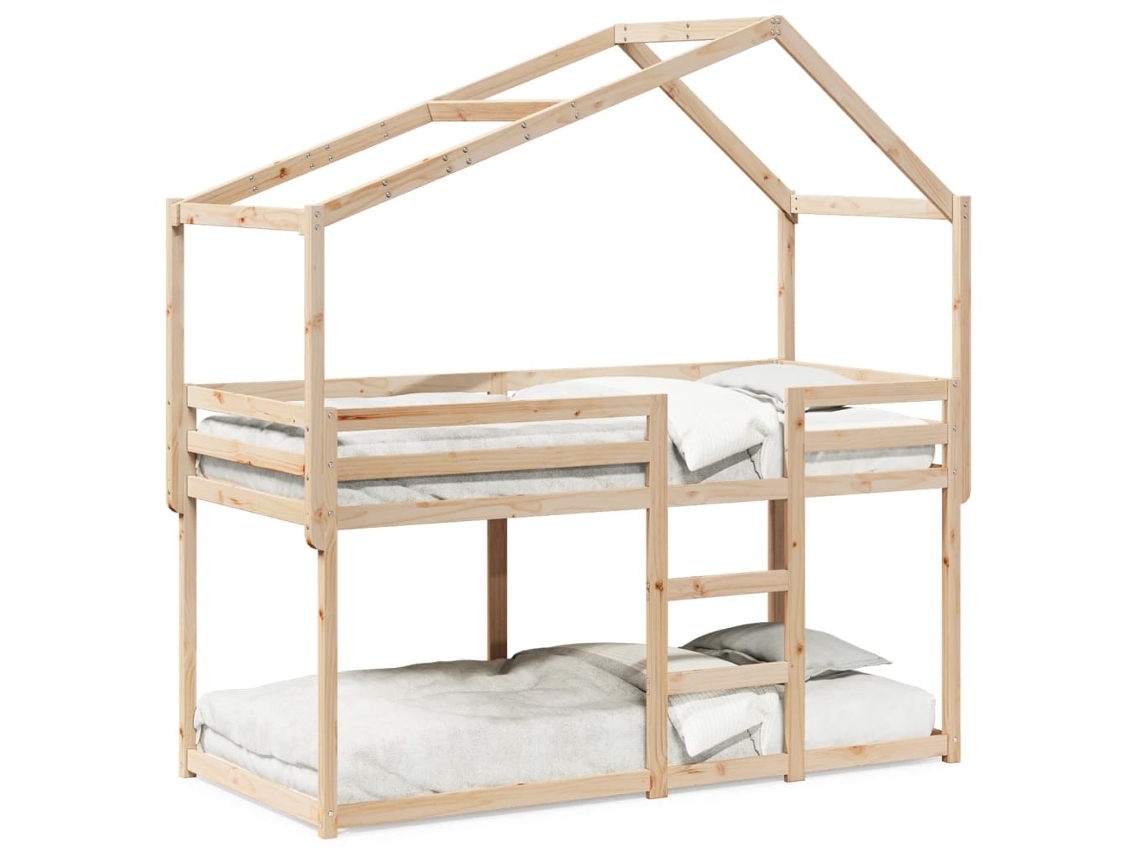 Litera Sin Colchón 90x190 Cm Madera Maciza De Pino Dkd Home Decor