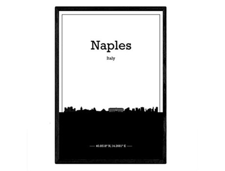 Poster NACNIC Mapa de Naples Italia (A3)