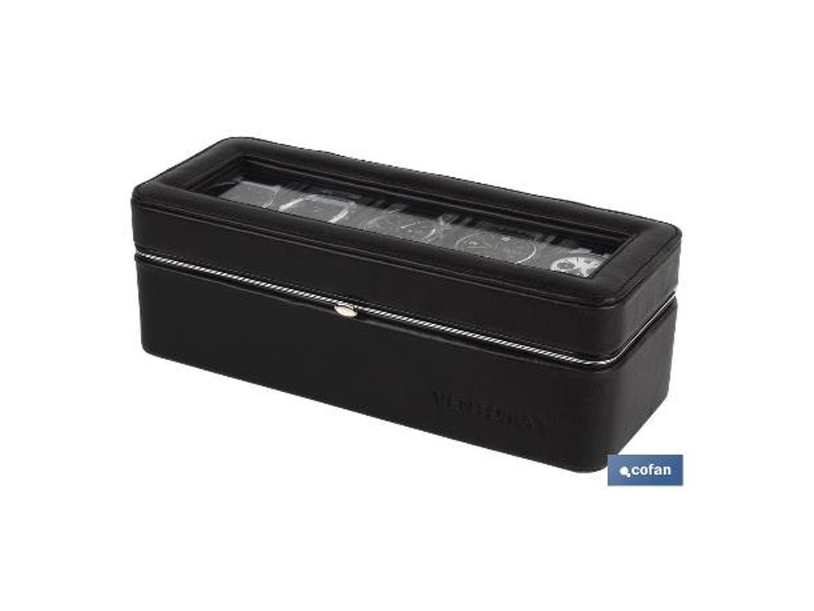 Caja guarda relojes 6 uds piel marrón