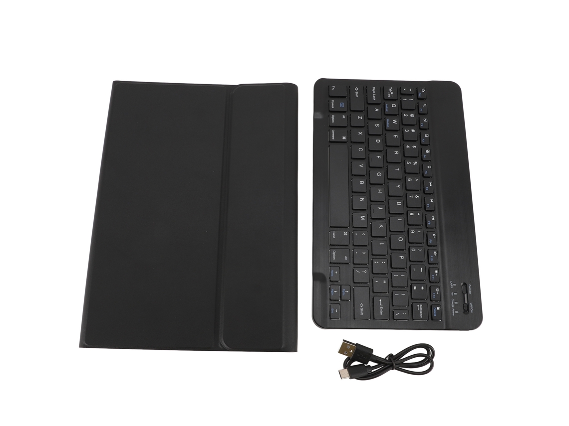 Funda con teclado para tableta (ángulo ajustable y teclado Bluetooth desmontable)
