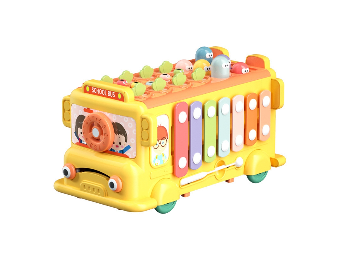 Caja organizadora multifuncional para autobús Sfushos, juguete educativo musical inteligente para bebés (amarillo)