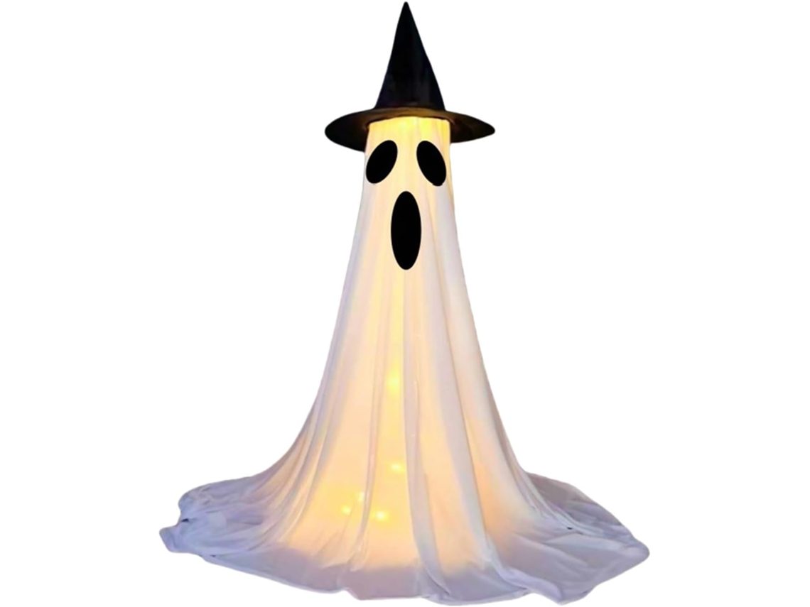 Adorno De Tela Iluminado De Gran Tamaño (120 Cm De Altura) Para Patio, Porche, Halloween Y Decoración De Interiores.