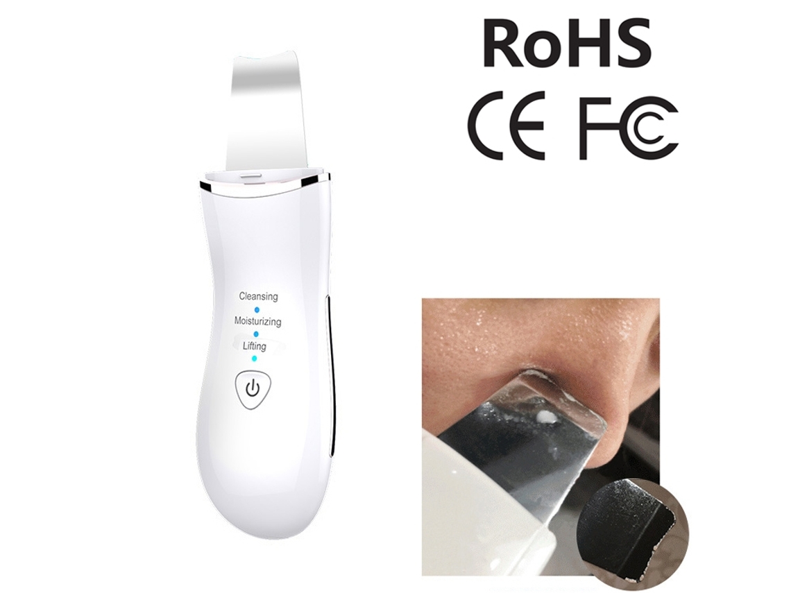 (blanco) Pelador Facial Ultrasónico, Limpieza Facial Vibratoria Y Masajeador Doméstico