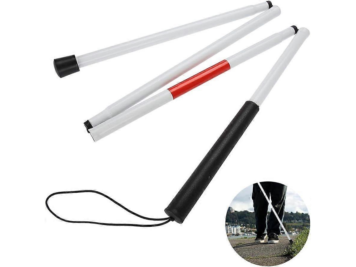Bastón para personas ciegas, bastón deslizante de aluminio, luz nocturna reflectante, la mejor muleta de movilidad para personas con discapacidad visual (longitud: 124 cm)