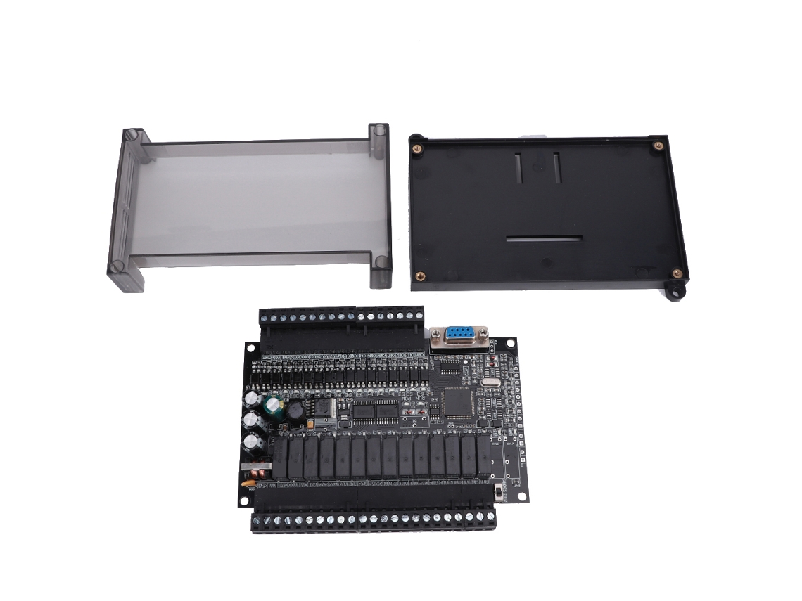 Placa de control industrial PLC, controlador lógico programable 485 CAN 3U 30MR con base y carcasa
