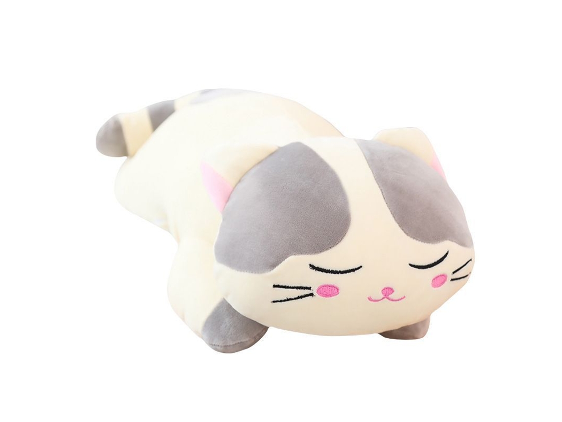 2026-almohada De Peluche Gato Gris Suave Abrazo Grande Para Niños 3+ Talla 23.6 Pulgadas