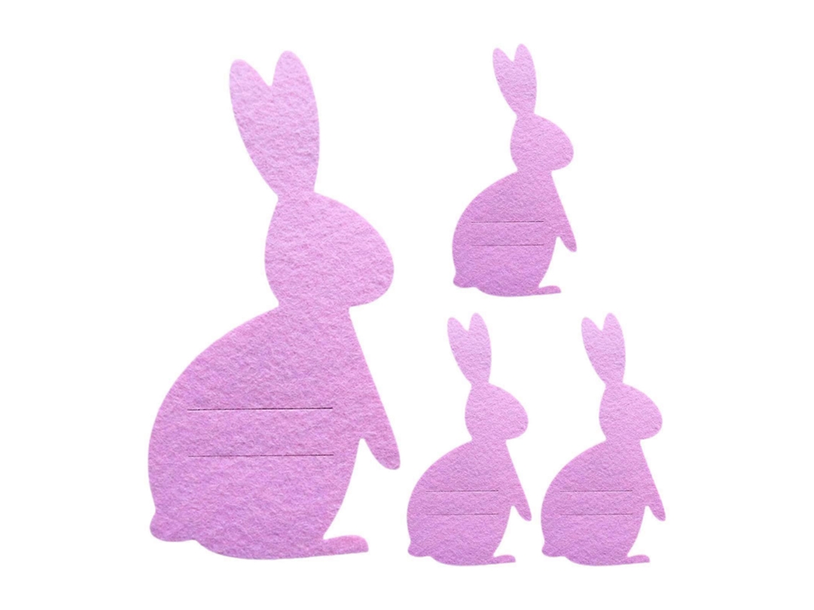 Juego de 4 portacubiertos con forma de conejito de Pascua, bolsas organizadoras de cubiertos Nostalgia88