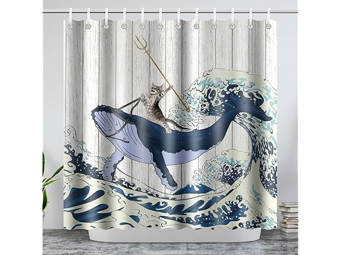 Cortina De Ducha Es Impermeable, Lavable Y Resistente Al Moho, Ideal Para Baños, Bañeras Y Cuartos De Ducha. Cuenta Con 12 Ganchos, Lo Que F