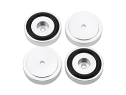 4 Soportes De Aleación De Aluminio Para Amplificador De 40*10 Mm Con Anodizado Y Arenado - Plateado