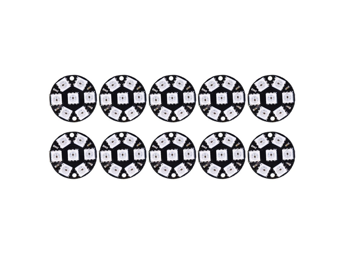Placa De Desarrollo De Controlador Led Cjmcu 7 Bit Ws2812 5050 Rgb Redonda 10pcs
