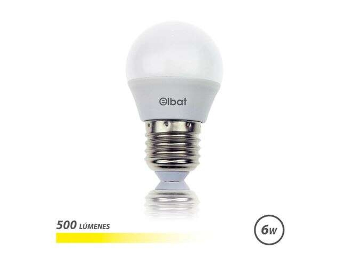 Bombilla LED Elbat G45 6w 500lm E27 Luz cálida Ahorro de energía Larga vida útil Fácil instalación Color blanco cálido