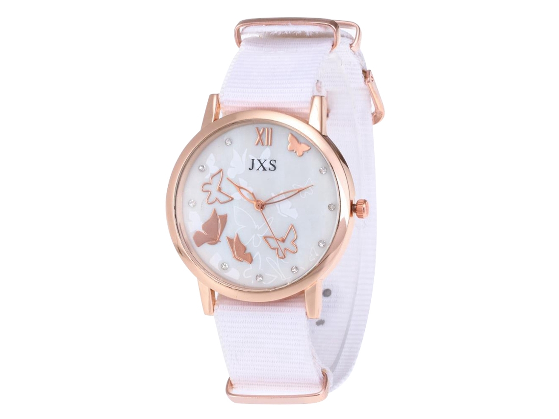 Reloj De Pulsera Sencillo Para Mujer Con Correa De Nailon Y Movimiento De Cuarzo (blanco)
