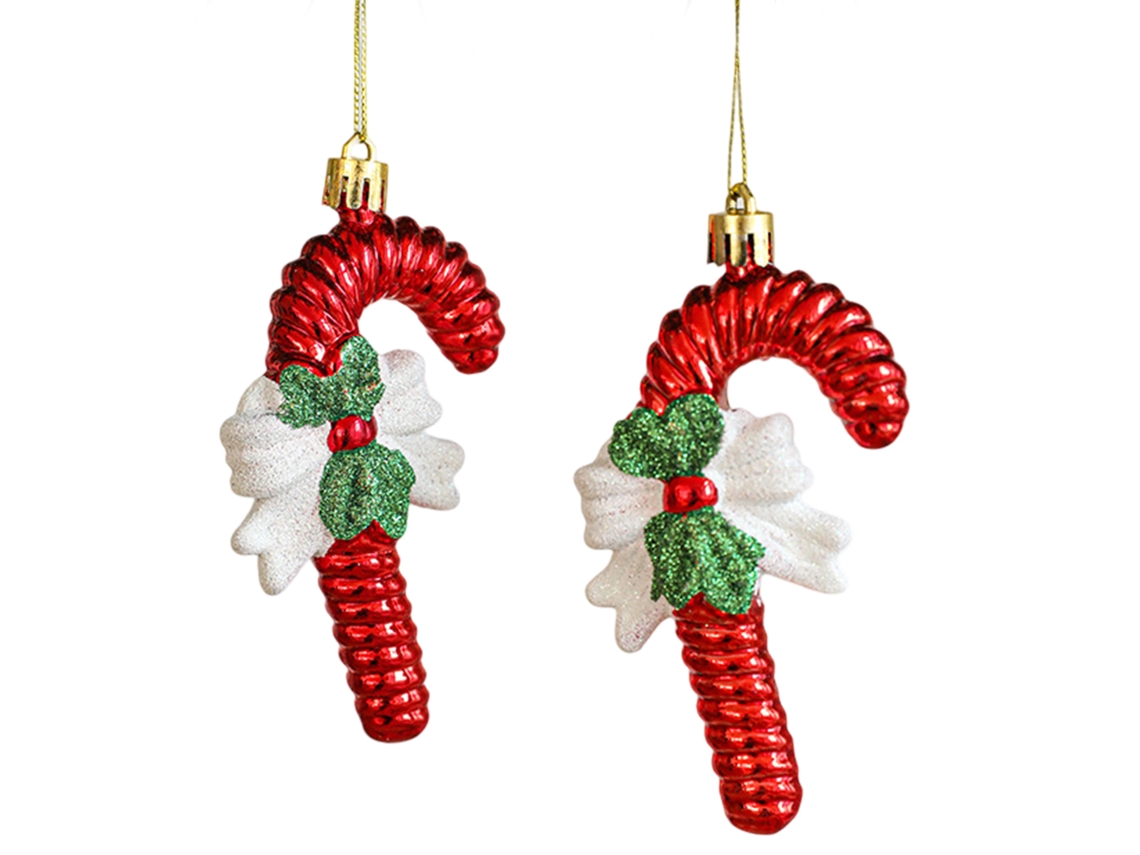 Conjunto de adornos navideños con sombreros y bastones de caramelo TRUYUETY