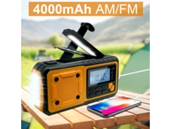 Radio de emergencia portátil Viewleaf de 4000 mAh con energía solar, manivela, AM/FM, linterna LED, lectura, banco de energía para cargar el teléfono celular.