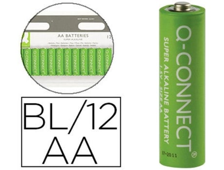 Blister de pilas alcalinas Aa Q Connect con 12 pilas