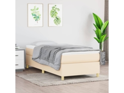 Estructura De Cama Sin Colchón Tela Crema 100x200 Cm
