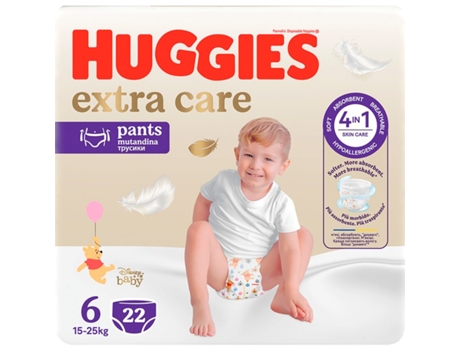 HUGGIES Extra Care Pants T6 Pañales 15-25kg Paquete de 22