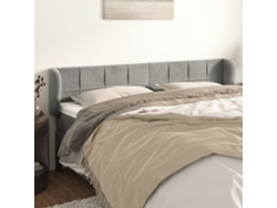 Cabecero de terciopelo gris claro 183x23x78/88 cm