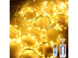 (luz Cálida 3mx2m 200 Cuentas Led) Cadena De Luces Led De Encaje, Con Control Remoto Usb, 8 Modos
