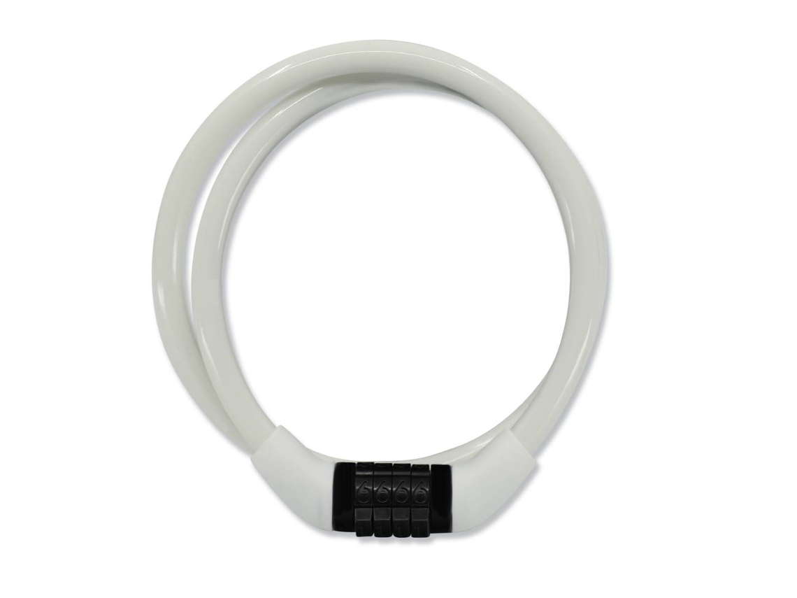 Candado de bicicleta CRAZY SAFETY blanco para niños con sistema de correspondencia numérica