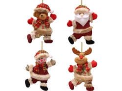 Adornos Navideños, 4 Piezas De Adornos Navideños De Regalo: Figuras De Papá Noel, Muñeco De Nieve, Reno Y Oso Para Decoración Navideña.