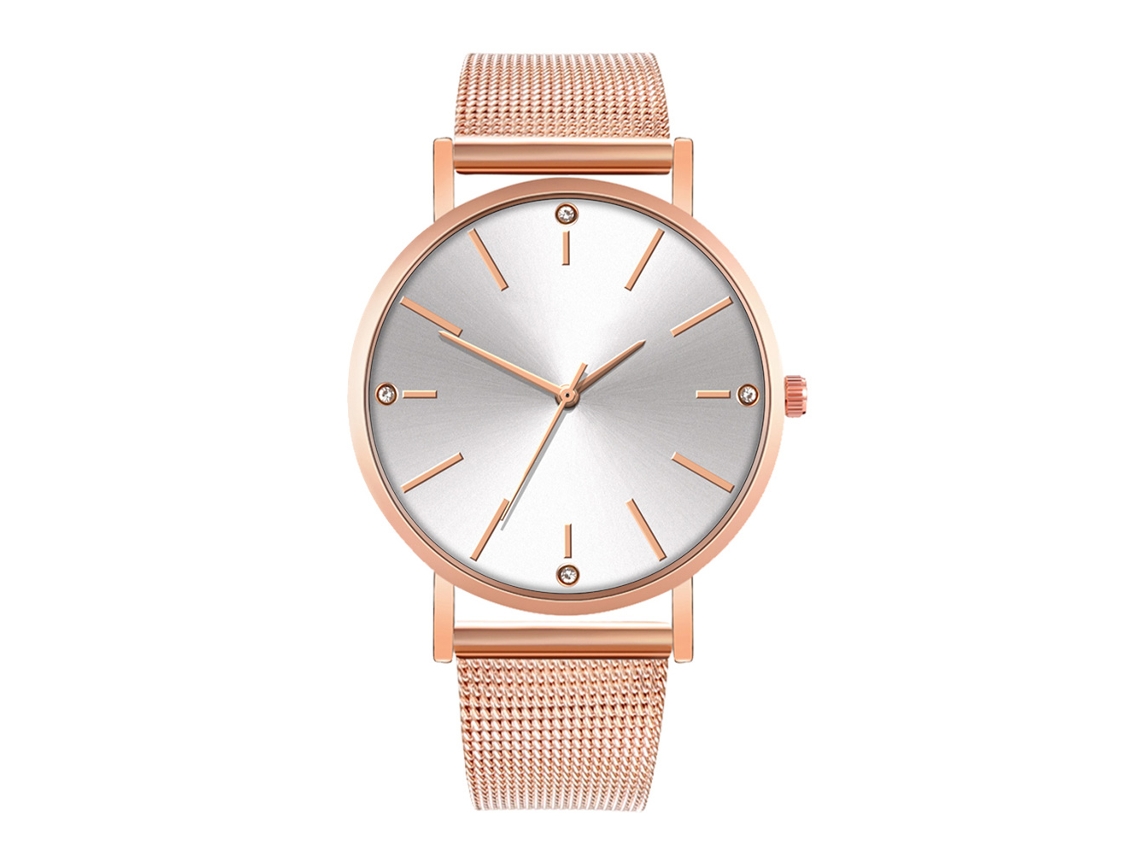 Reloj de moda para parejas con correa Malla, esfera redonda, Cuarzo Unisex