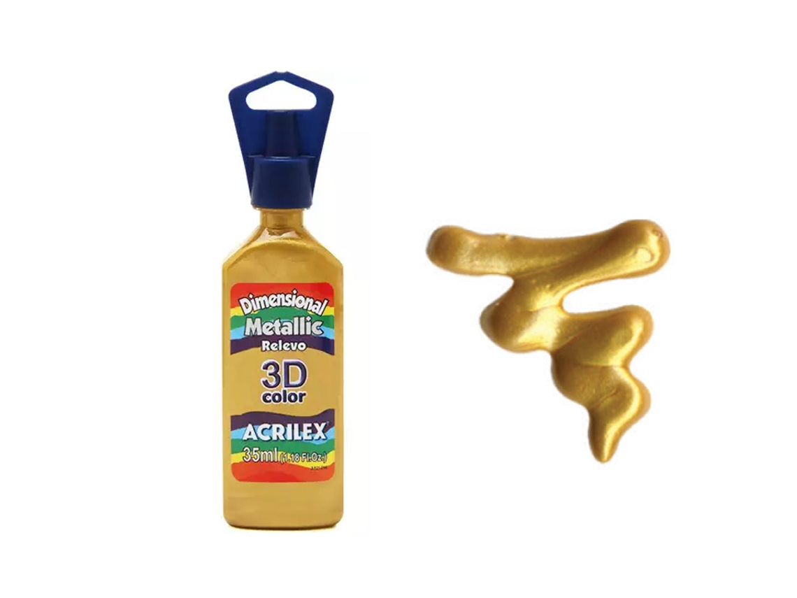 Dimens 3D Relieve Metálico 35Ml Amarillo 553 Acrilex