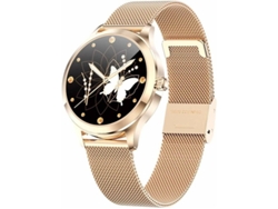 Relojes inteligentes de moda para mujer, resistentes al agua, con múltiples modos, Bluetooth, mensajes y pulsador, regalo exquisito para mujer Bestvite (dorado)