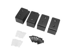 Barrera de acero resistente para puertas, marca reconocida para seguridad.