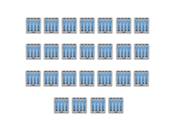 25 Conectores De Cable De 4 Vías Con Palanca De Inserción Compacta Y Terminal De Conductor Azul.