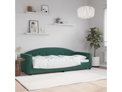 Sofá Cama Sin Colchón Terciopelo Verde Oscuro 80x200 Cm