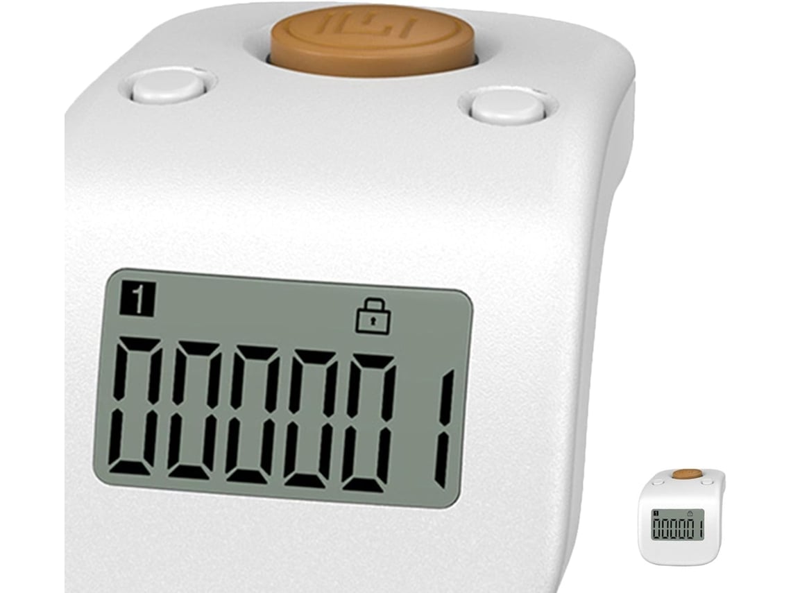 Contador de vueltas electrónico compacto y recargable para uso personal.