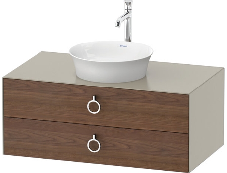 DURAVIT Tulip blanco, mueble de baño colgado en la pared, ancho 1000 x fondo 550mm, con 2 cajones, con tirador, WT49910
