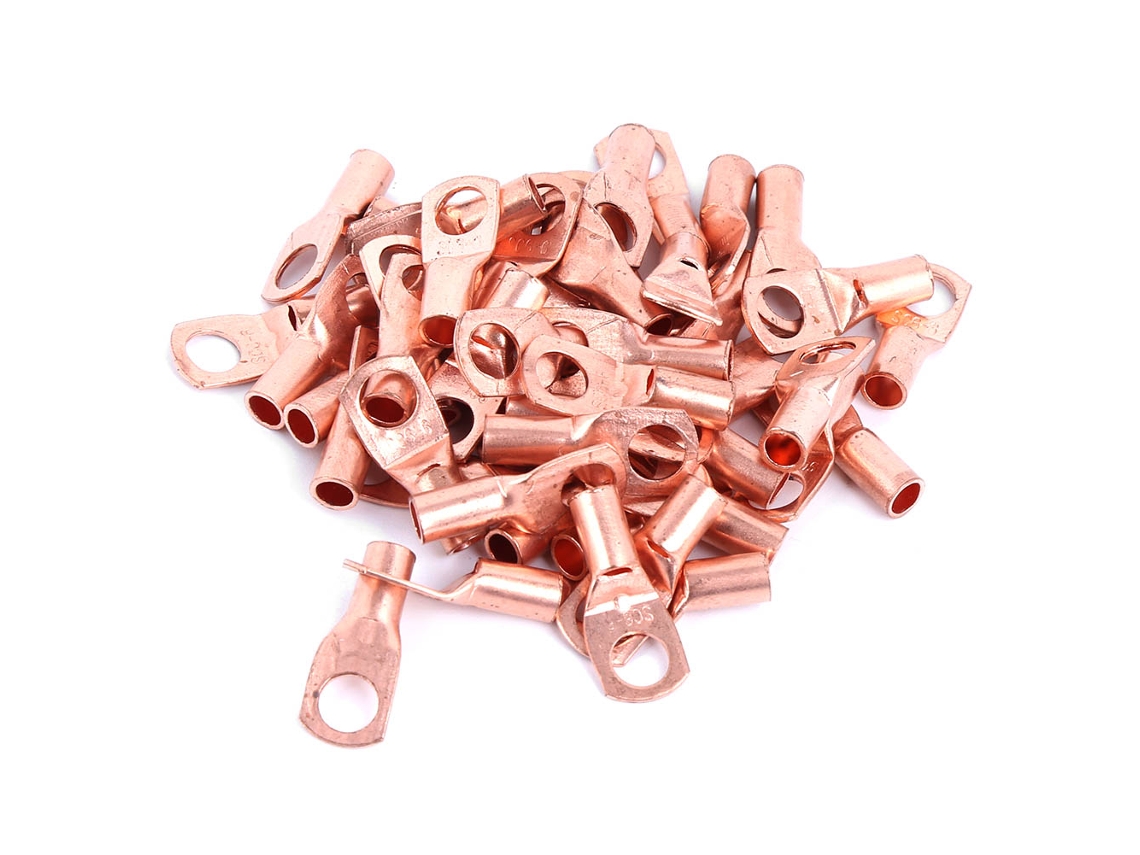 50 Conectores De Crimpado De Cobre Sc6-6 Para Cables De Batería De Coche E Inversor.