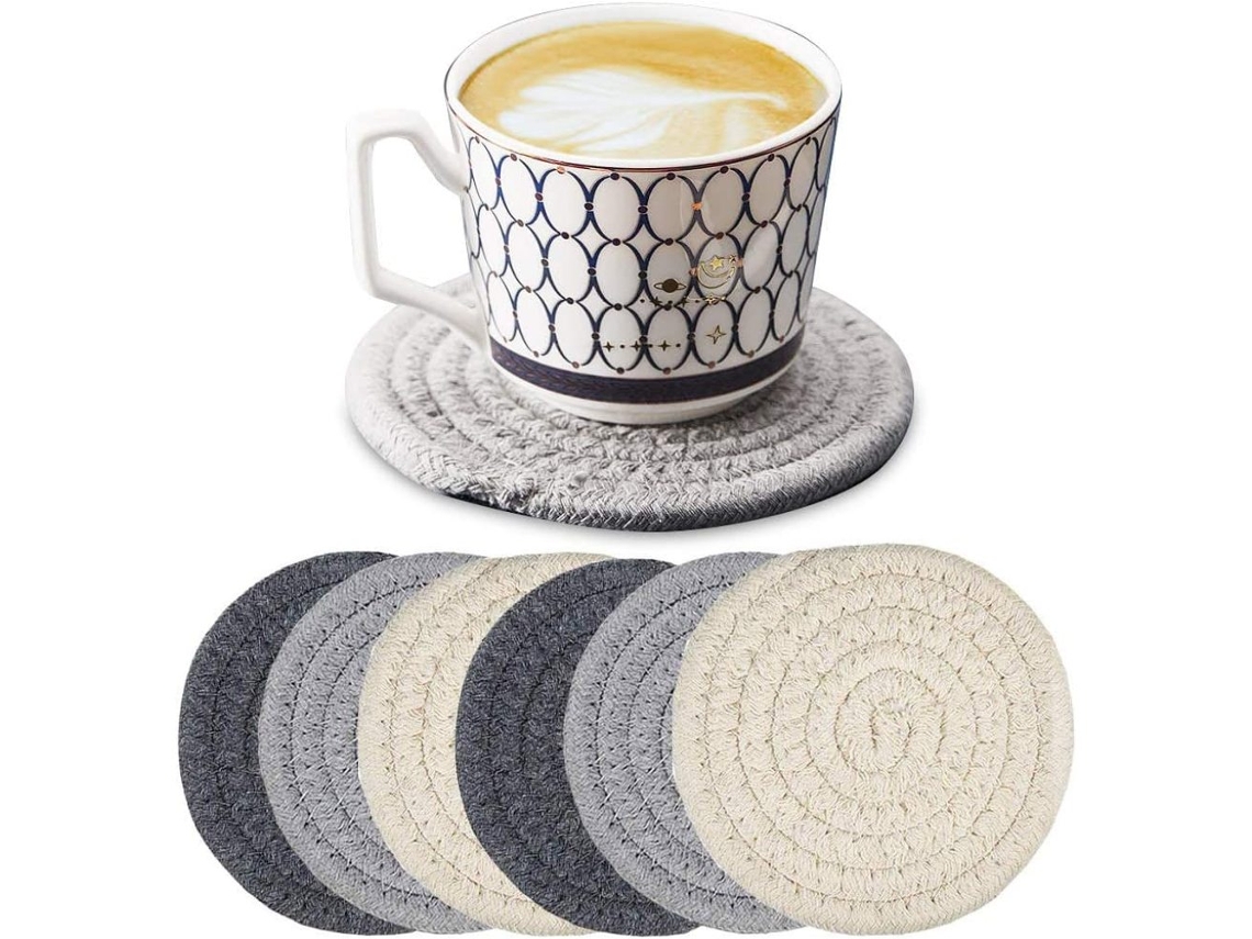 Posavasos De Tela Trenzada Hechos A Mano, Posavasos De Escritorio Tejidos De Algodón Absorbente Que Mejoran Su Experiencia En La Mesa Del Comedor.