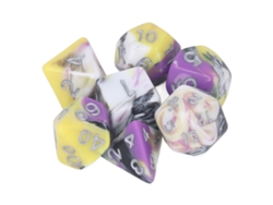 Dados poliédricos acrílicos Mali de 7 piezas para juegos de rol y de mesa, tipo 3