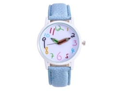 Reloj infantil Cuarzo con correa de PU y punta de lápiz azul claro
