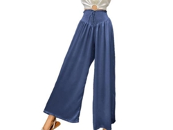 Pantalones Casuales De Verano Para Mujer, De Talle Alto, Elásticos Y Fluidos, Con Bolsillos.