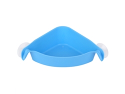 Estante de esquina para baño con ventosas dobles (azul)