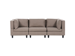 Sofá modular BELIANI Unstad de Poliéster Marrón 228x76x72